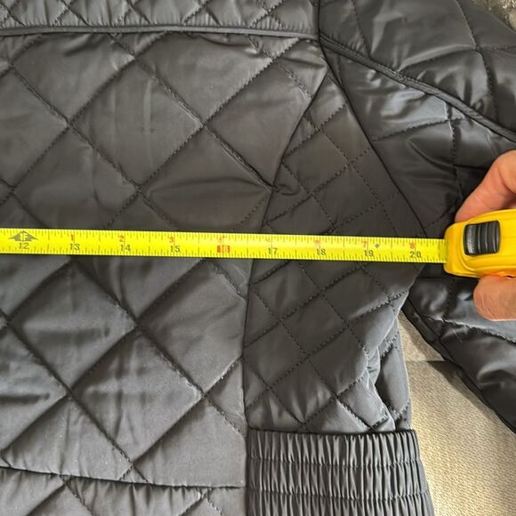 Guess Women Quilted Puffer Jacket Coat Black Medium Full Gold Zipper - Picture 9 of 9